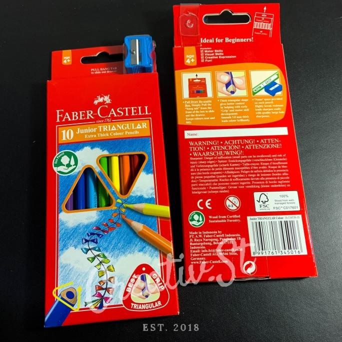 

TERBARU - Pensil 10 Warna Anak Faber Castell Junior Triangular Colour 10