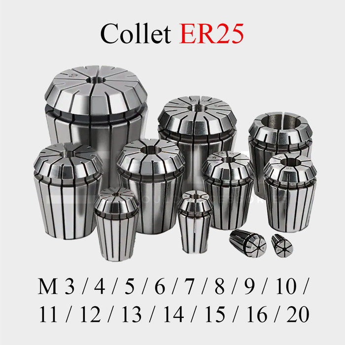 Collet ER25 M3/4/5/6/7/8/9/10/11/12/13/14/15/16/20 mm Chuck Bor As Jepit Endmill Cekam Capit Penjepi