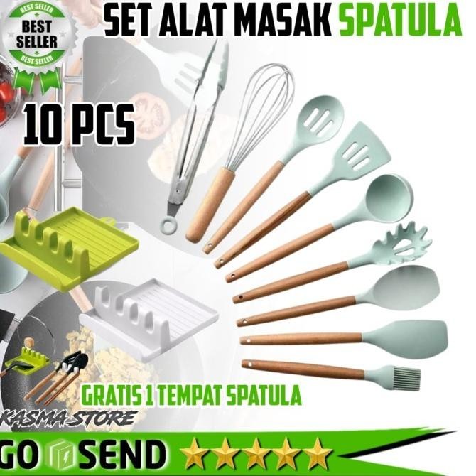 Peralatan Masak Dapur Silikon Set Alat Skop Spatula Dapur Gadget Set