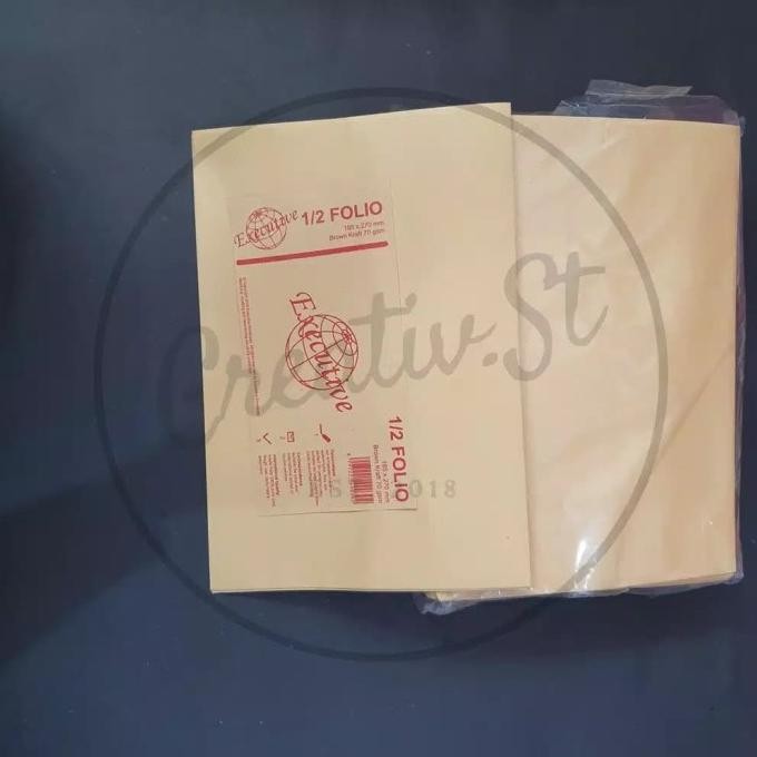 

Amplop Coklat Polos Ukuran 1/2 Folio (C) tanpa Lem Merk Executive