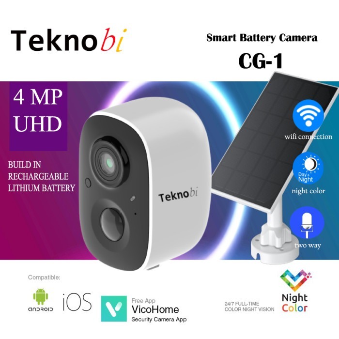 IP Camera CCTV Solar Portable Baterai Teknobi CG1 Waterproof Wireless