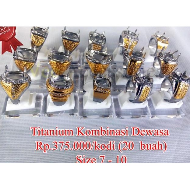Grosir Ring / Emban / Ikatan Cincin Titanium Kombinasi