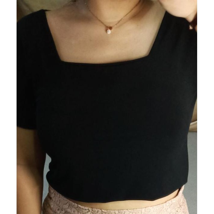 Crop Top Square Jumbo Big Size Kaos Crop