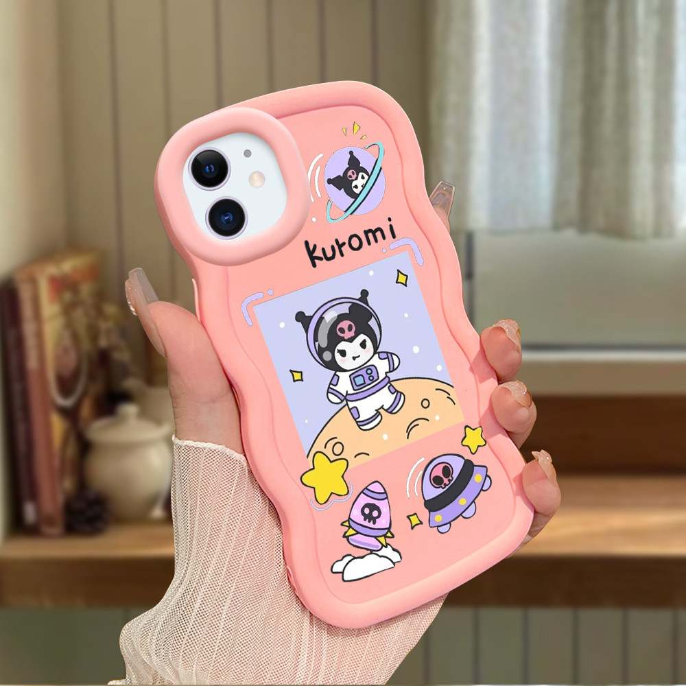 Premium Case iPhone Casing iPhone Motif Kuromi Astronaut Case iPhone Compatible for iPhone 7 8 Plus 