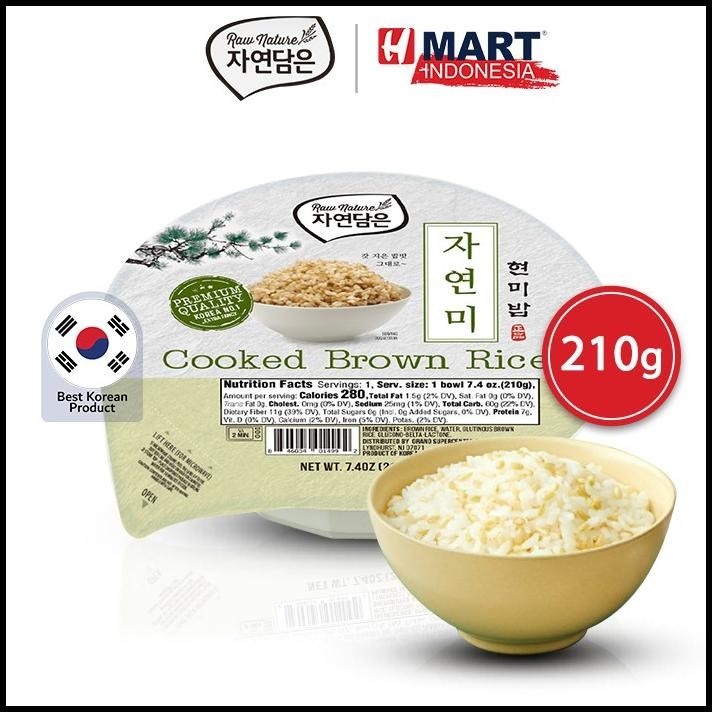 Raw Nature Cooked Brown Rice - Nasi Merah Instan Korea 210G