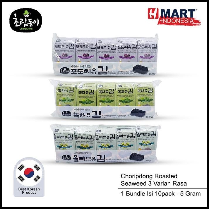 

Choripdong Roasted Seaweed - Rumput Laut Asli Korea 1 Bundle 10 Pack