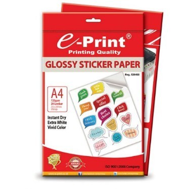 

Glossy Sticker Paper E-Print EP A4 135gr Kertas Glossy Kertas Stiker Pekanbaru