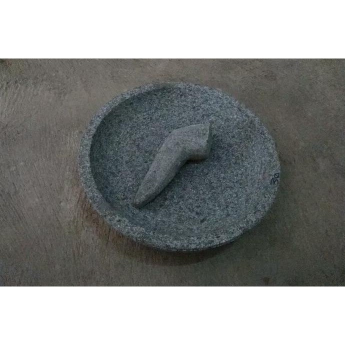 

Cobek batu asli 30 cm include ulekan HM