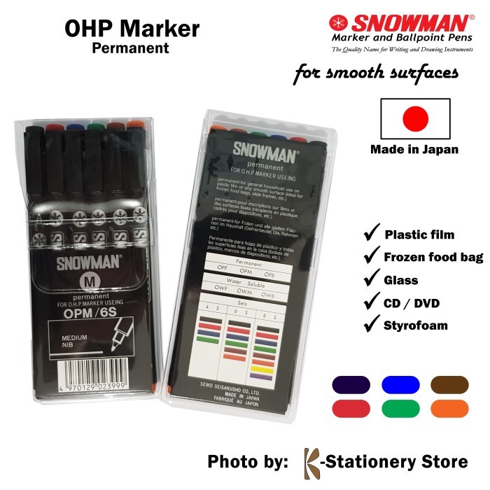 

Sale Snowman Spidol Ohp Permanent Set Medium Size 6 Colours