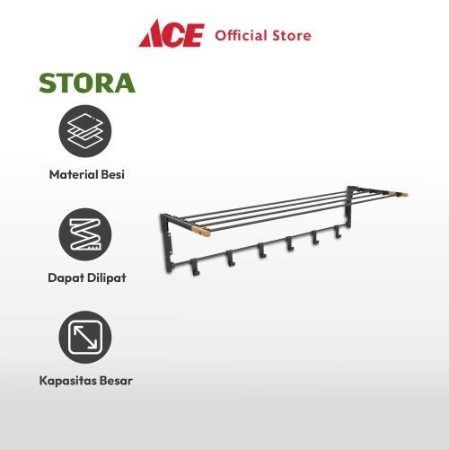 Terlaris Ace Stora Jemuran Baju Dinding Tempat Jemur Baju Drying Rack Gantungan Laundry Perlengkapan