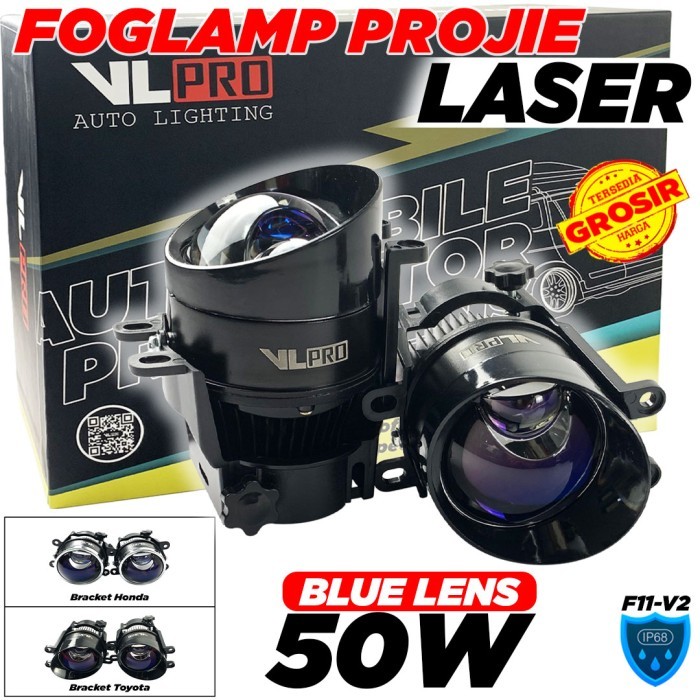 Foglamp projie biled laser vlpro F11 50W 3" blue lens Putih Kuning