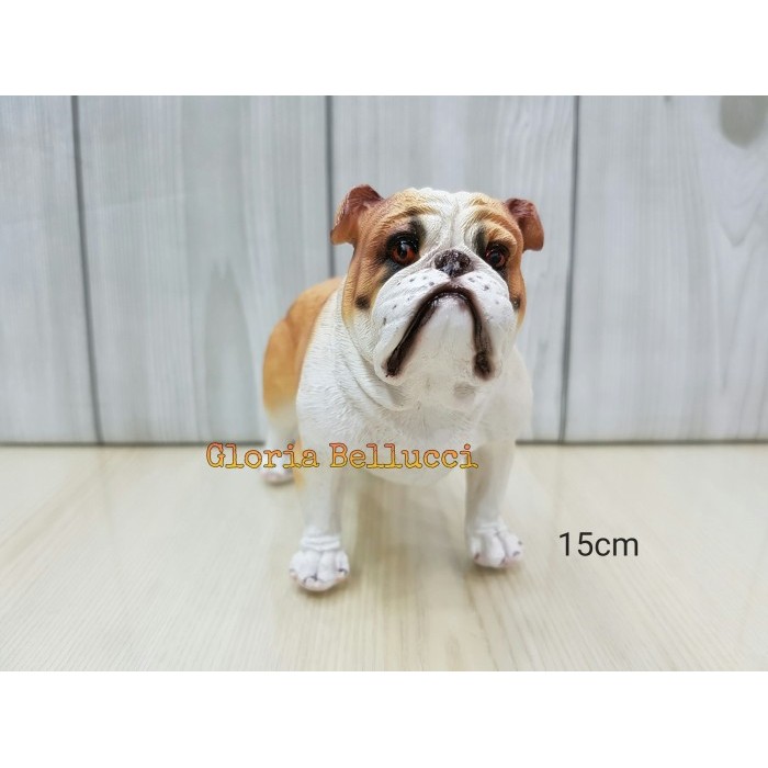 Termurah Patung Pajangan Miniatur Anjing English Bulldog