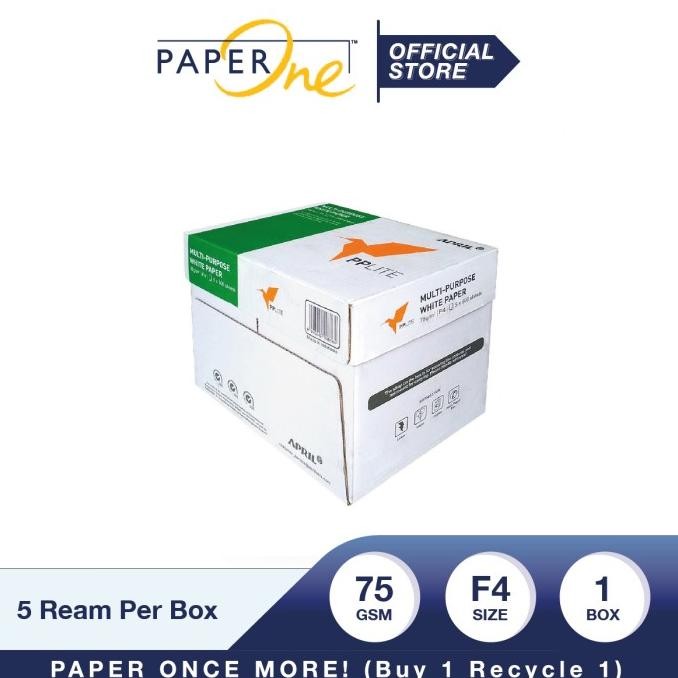 

Terlaris PP Lite Kertas F4 75gr Copier 1 Box (2500 lembar) Kertas HVS SALE