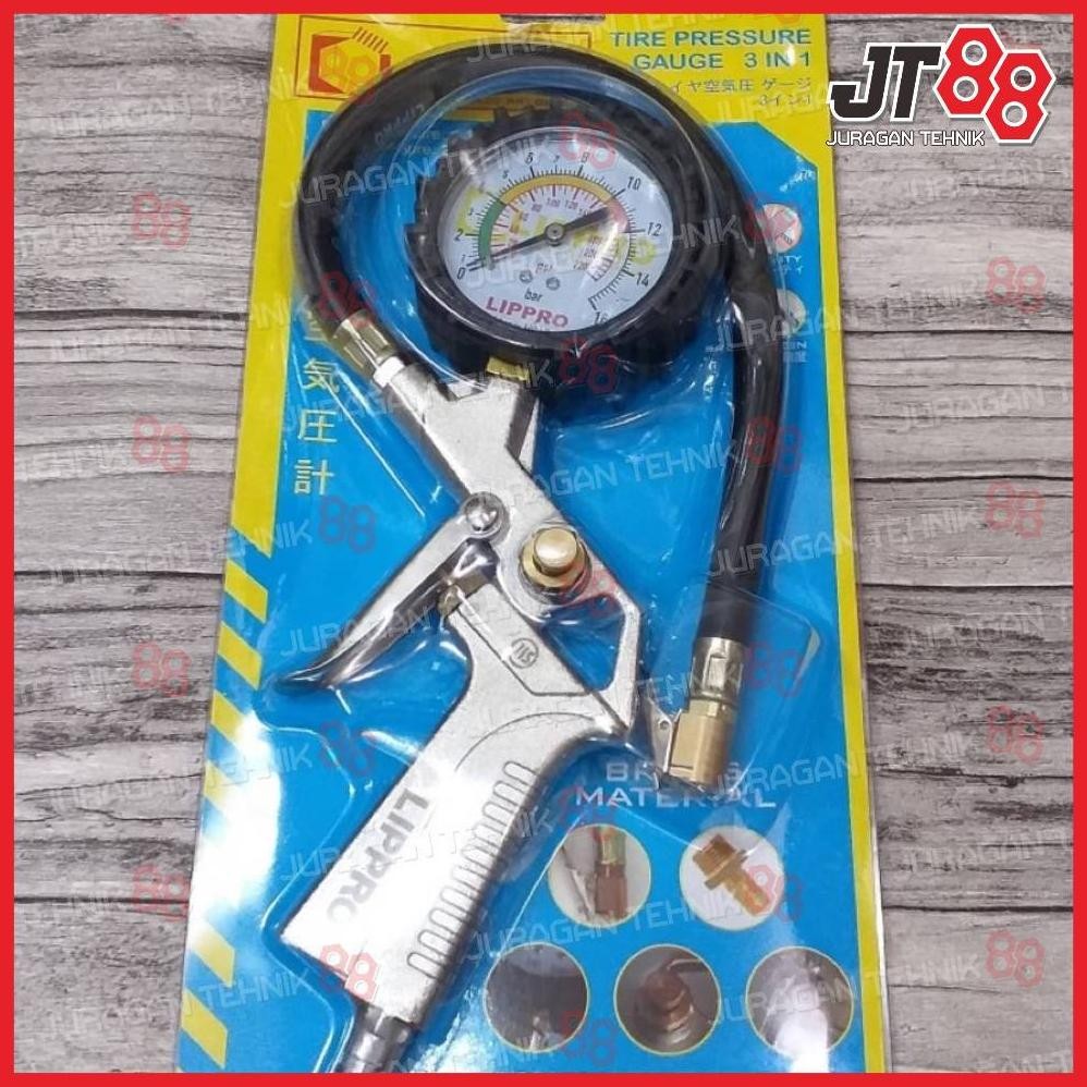 Spiro Lippro Tire Pressure Gauge 3 In 1 Lippro Inflator Lippro 3 Fungsi