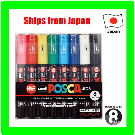 

Pena Spidol Berbasis Air Uni POSCA Ujung Pena Ekstra Halus 0,7mm 8 Warna PC1M8C |kAg0uaOA|