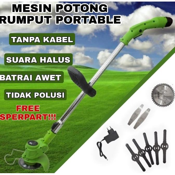 Mesin Potong Rumput Portabel Tanpa Kabel ALAT POTONG Free Sperpart
