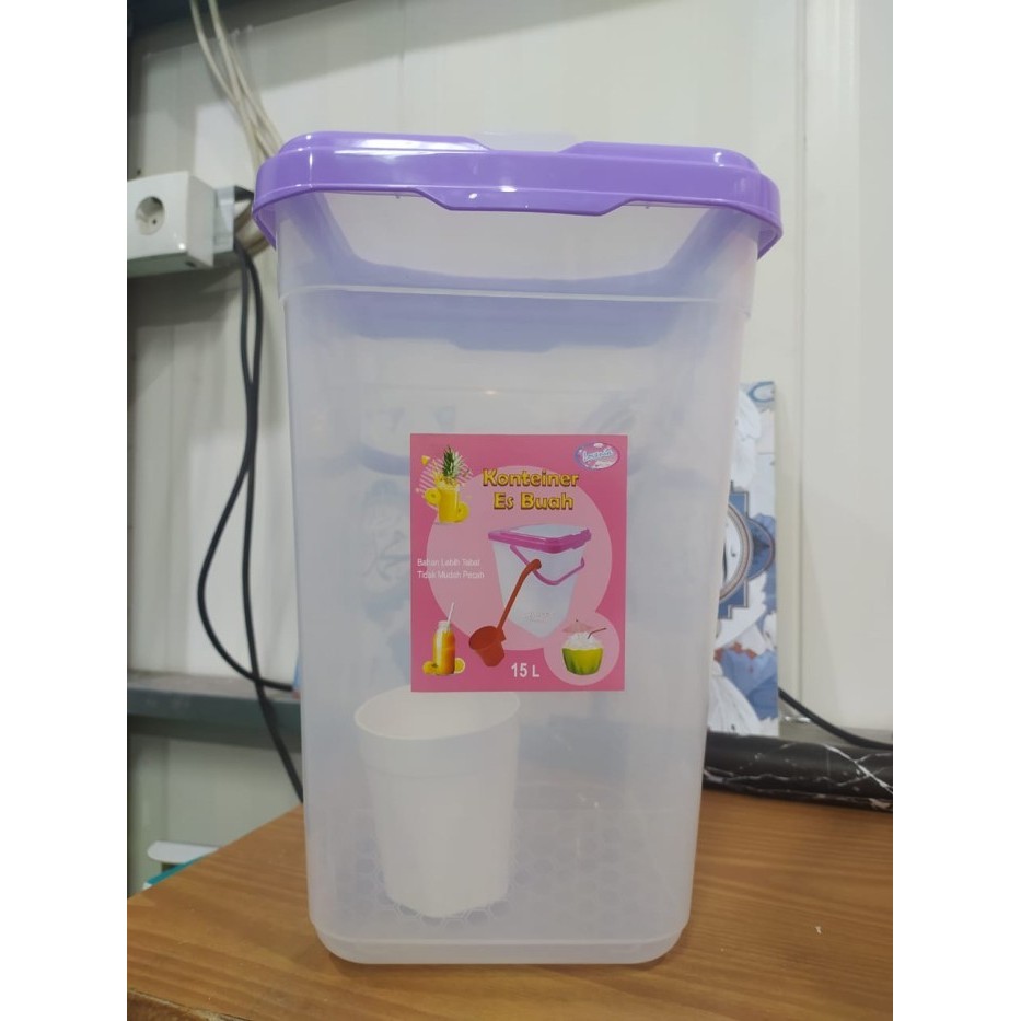 Toples Es Buah 25 Liter + Gayung Box Lovenia Wadah Box Plastik Besar