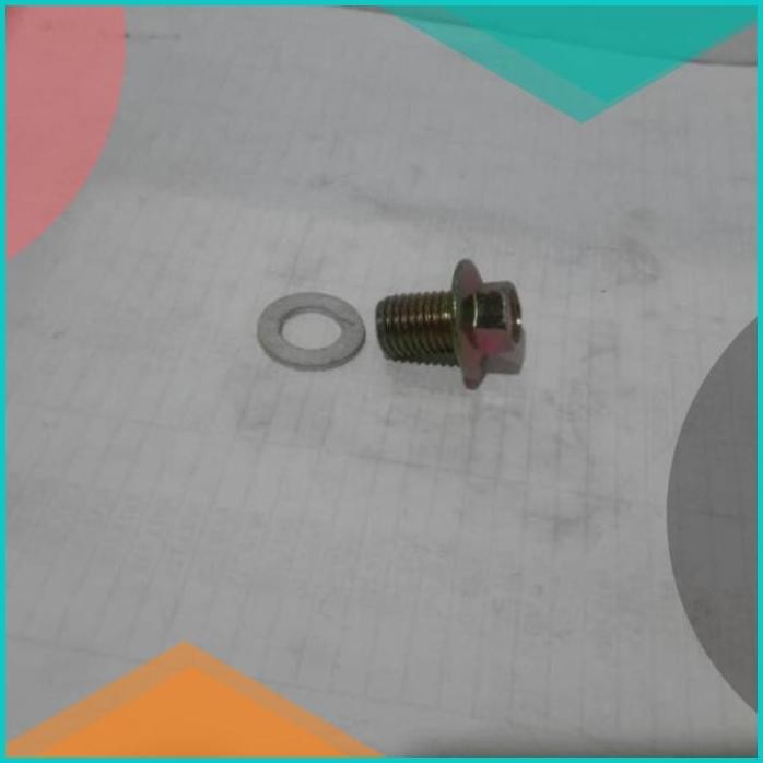 Baut tutup tap oli + ring oli alum beat vario vario 125 jupiter vega 1