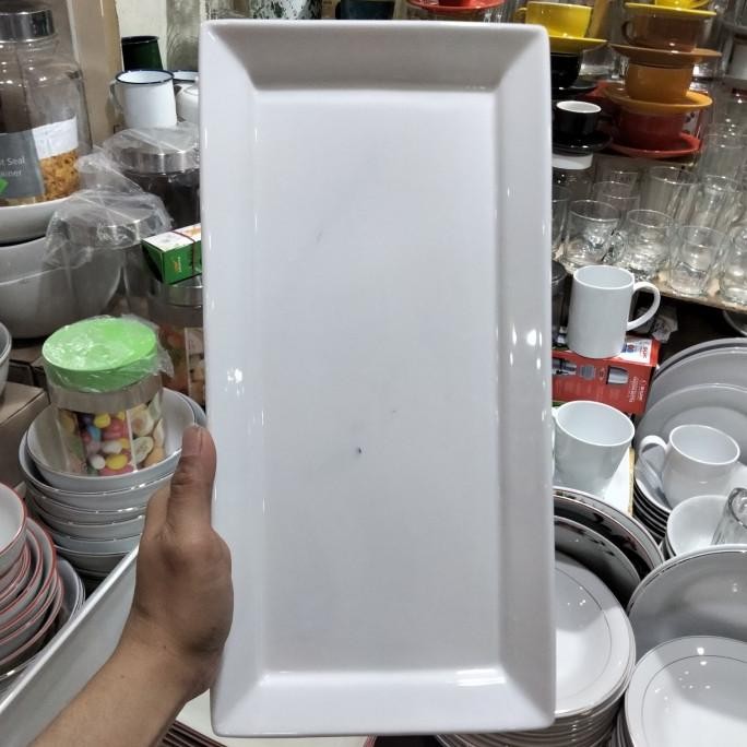 Piring saji persegi panjang keramik BLANC BS81