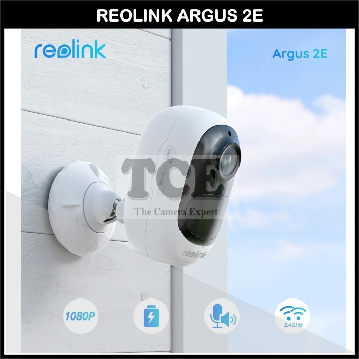 Kamera Keamanan Reolink Argus 2 1080p Nirkabel IP65 Baterai 5200 mAh