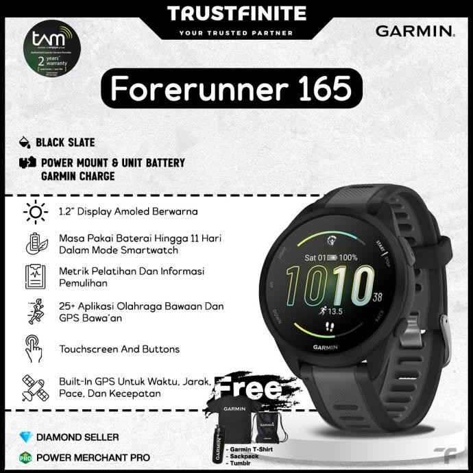 HOT PROMO Garmin Forerunner 165 Music / Garmin FR 165 FR165 - Garansi Resmi TAM