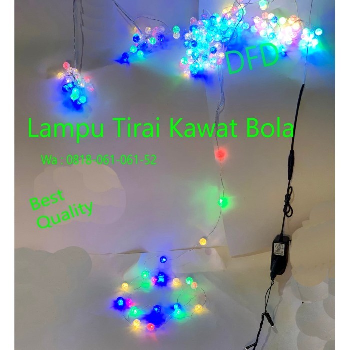 Lampu Natal Lampu Tirai Kawat Bola