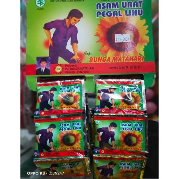 

Terlaris Jamu Asam Urat Pegal Linu Cap Bunga Matahari 20 Sachet @ 2 Kapsul Terlaris