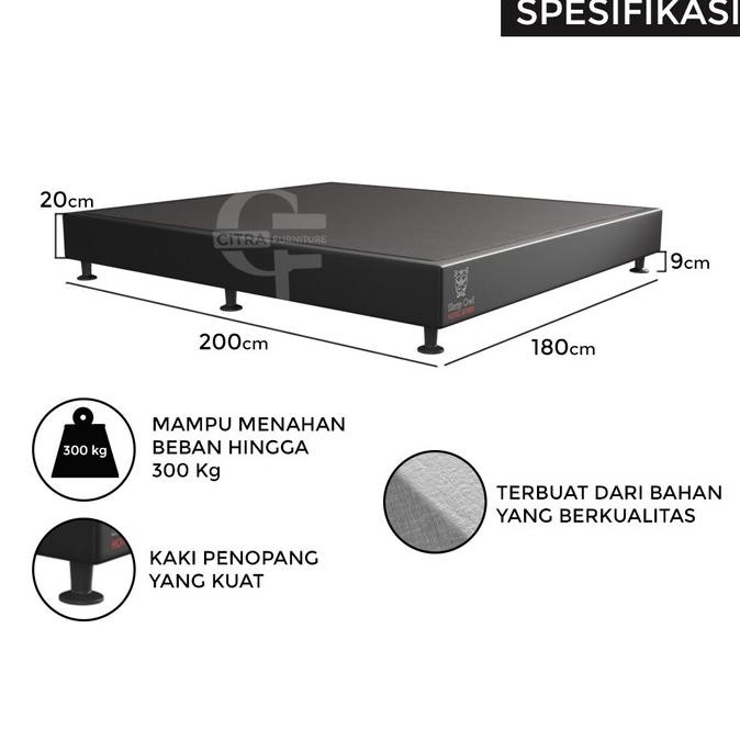 Dipan divan tanpa sandaran untuk springbed atau kasur (180x200)
