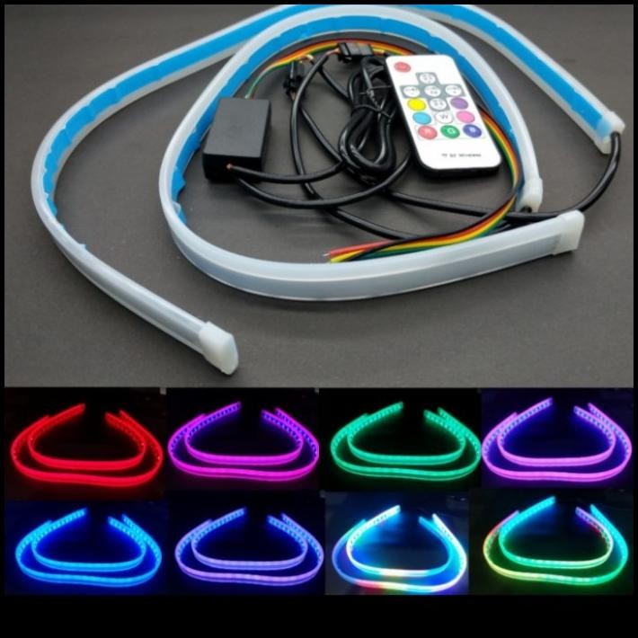 TERMURAH LAMPU ALIS RGB FULL WARNA FLEXIBLE 60 CM REMOTE MOBIL GRAND MAX /LUXIO 
