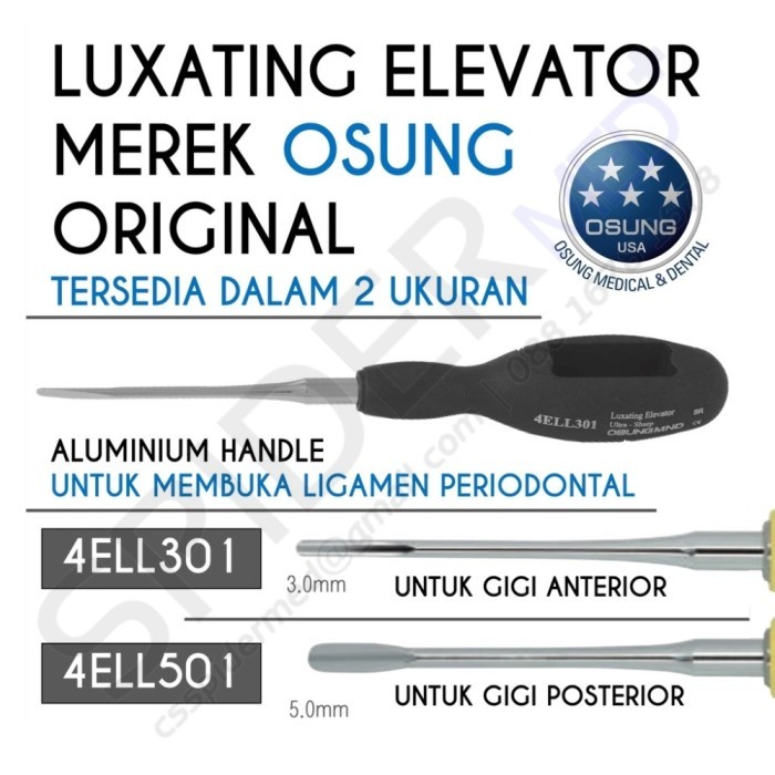 Luxating Elevator Osung Ultra Sharp Dental Bein Ekstraksi Gigi Luxator