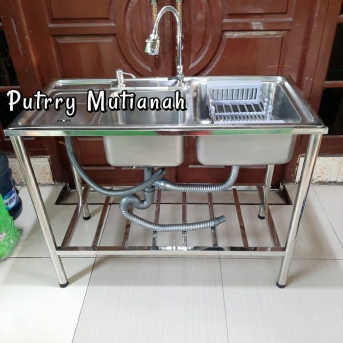 kitchen sink 2 lubang termurah wastafel cuci piring kitcen sink portab
