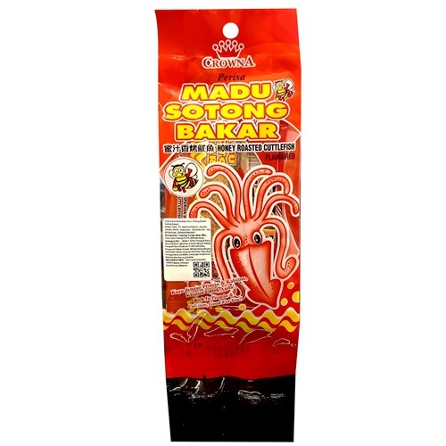 

S09697 CROWNA HONEY ROASTED CUTTLEFISH SNACK MALAYSIA 35GR MAJU BERSAMA (20250420)