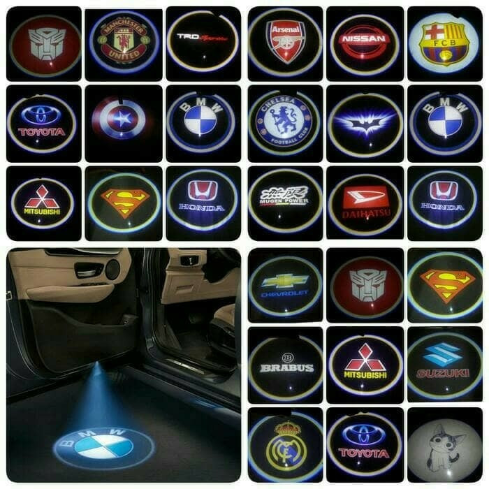 Door Light Proyektor Sorot ke jalan Logo Lampu Pintu monster Bmw Aki