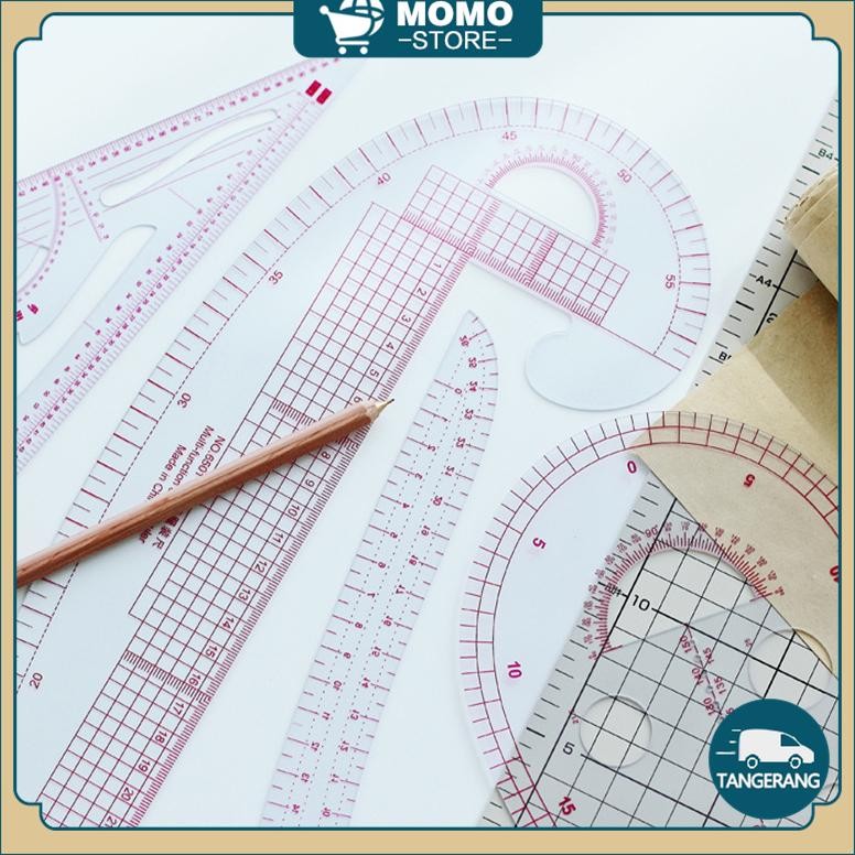 

7 Pcs Penggaris Pola Jahit Set Lengkap Clear Measuring Tailor Ruler Untuk Industri Pakaian Menjahit