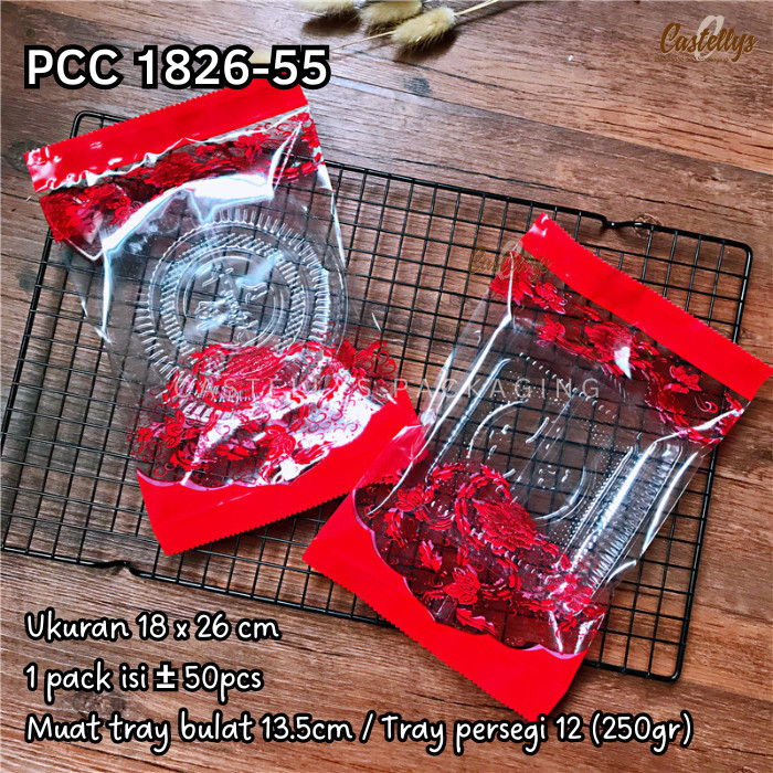 

HARGA DISC - Plastik Mooncake 250gr PCC 1826-55 Merah Kue Bulan Pia Snowskin Jumbo