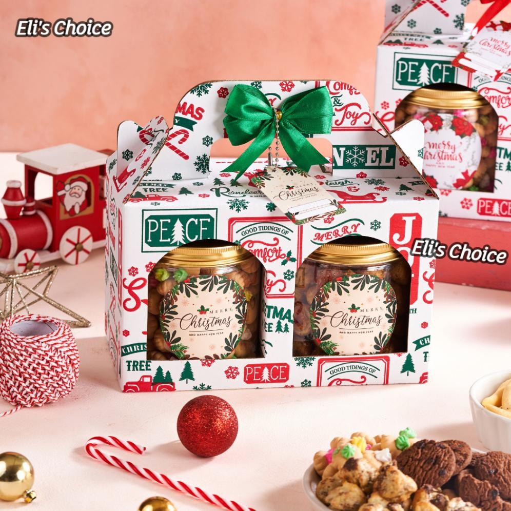 

[2 Jar] Hampers Natal / Parcel Kado Choco Chips Gem Rose Soes Chocolate Isi 2 Jar 600 Ml Termurah Ready Stock / Bingkisan Merry Christmas Premium Mrkt