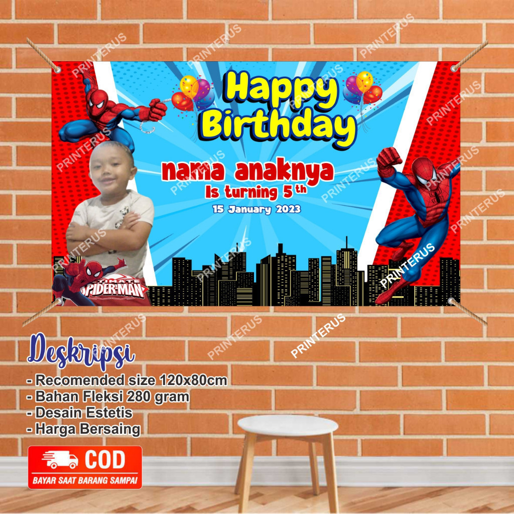 Bisa COD Chek Dulu Free Request Spanduk / Banner / MMT / Backdrop ulang tahun dan Khitanan anak Spid