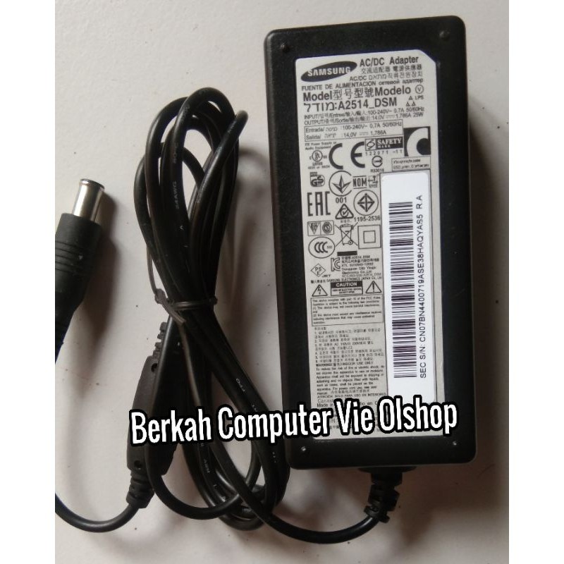 Adaptor Monitor Samsung Original S19D300Hy 14V-1.07A Baru