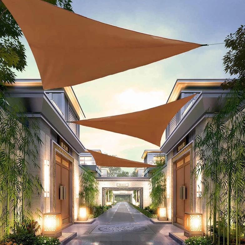 210d shade sail camping sun protection triangle canopy courtyard garden sun protection canopy beach 