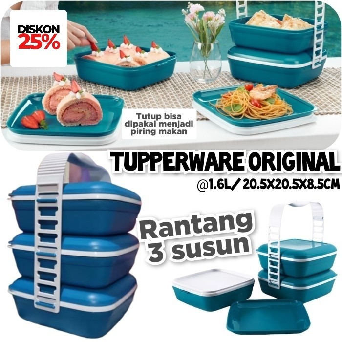 Tupperware Rantang Wadah Piknik Memyimpan Nasi Lauk Roti Sayur Buah