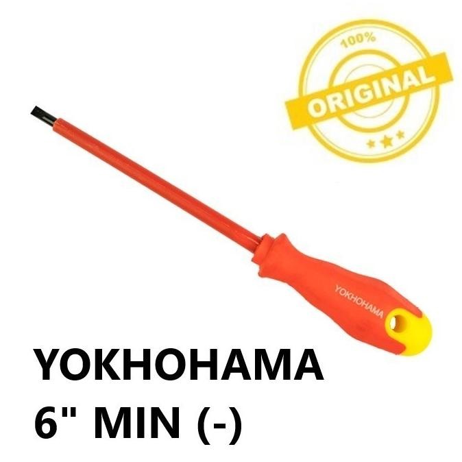 =+=+=+] YOKHOHAMA OBENG LISTRIK 6" 6 INCH MIN (-) 1000V SCREWDRIVER