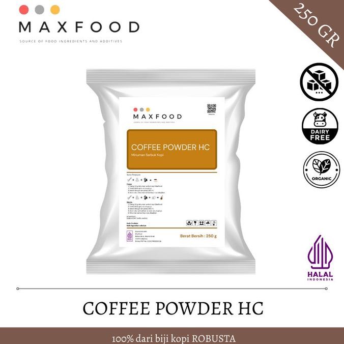 

MAXFOOD - Pure Coffee Powder HC / Bubuk Kopi Murni HC Robusta Tanpa Ampas 250 GR DS