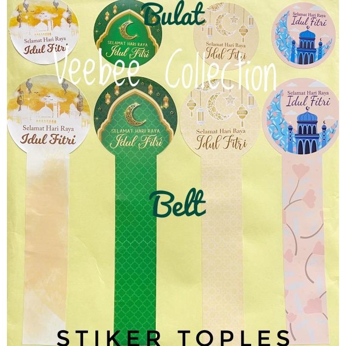 

>*>*>*>*] Stiker Lebaran idul fitri hampers lebaran / stiker toples bulat belt