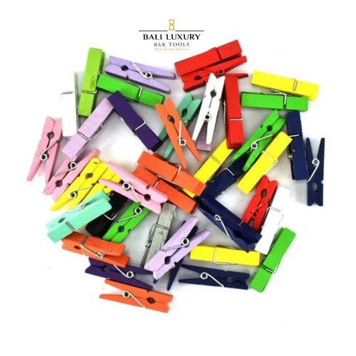 

Ready oke] Wooden Clip Mix Color 3,5cm pack of 50pcs