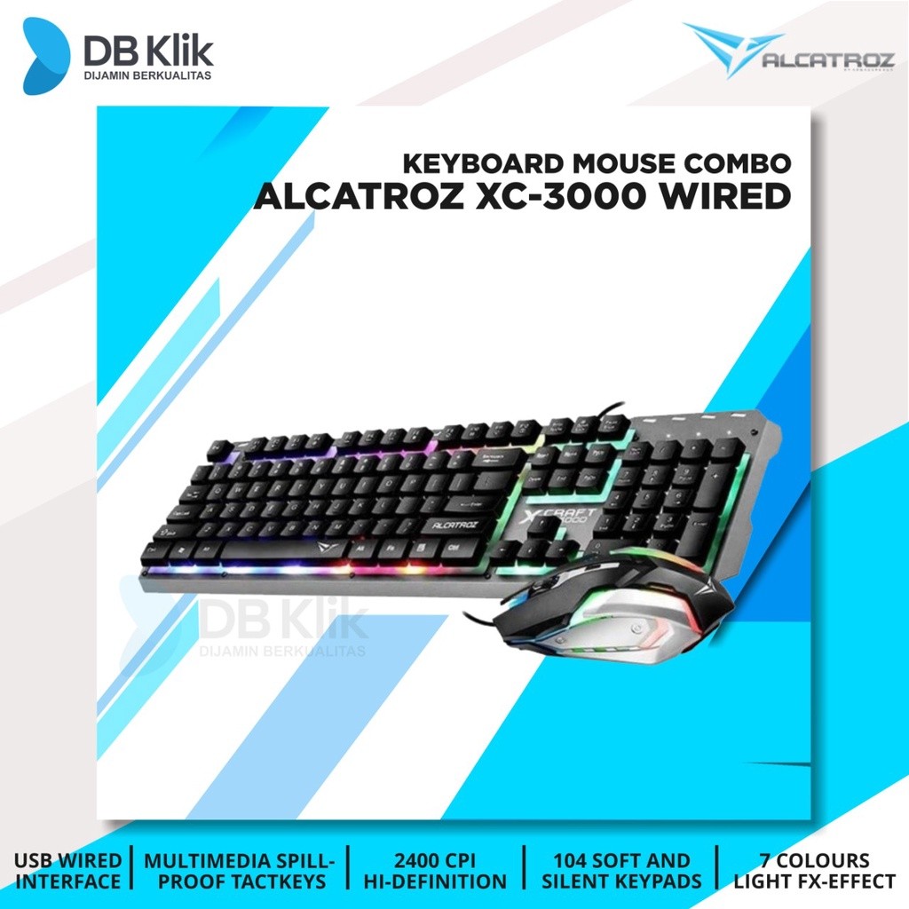 Alcatroz Keyboard Mouse Combo Xc-3000 Wired 2400Cpi - Xc3000