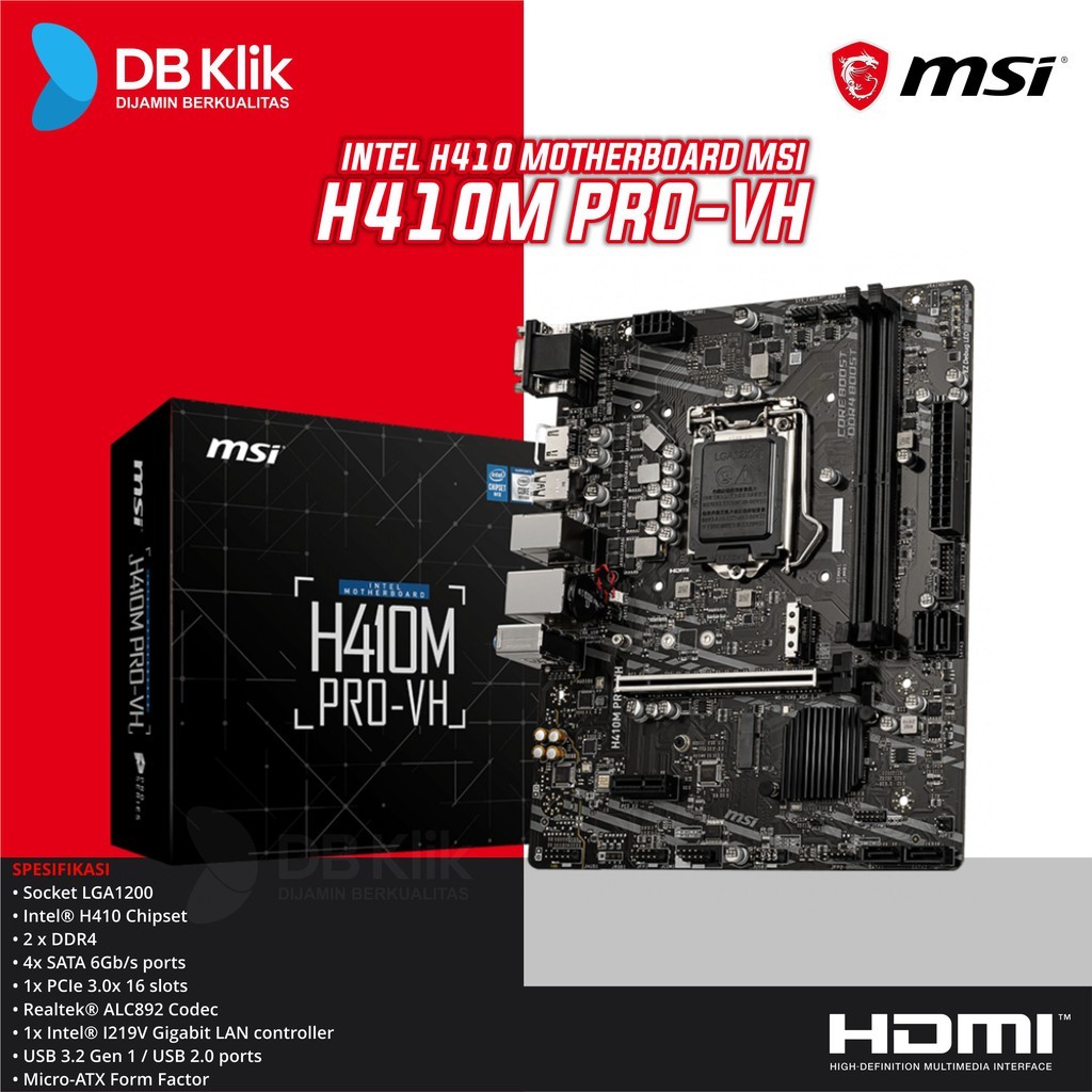 Msi Motherboard H410M Pro-Vh - Mb H410 M Pro Vh