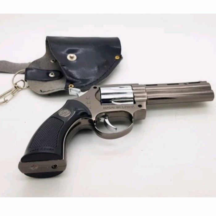 PROMO korek gas pistol besi Lighter revolver phyton mancis metal gun replika