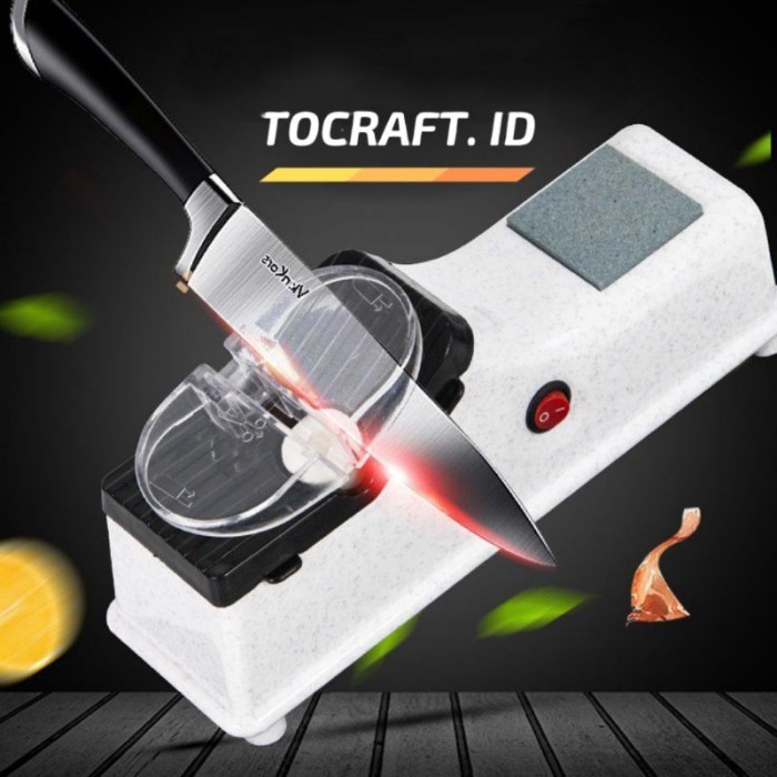 BERGARANSI Pengasah Pisau Gunting Listrik USB Otomatis Electric Knife Sharpener