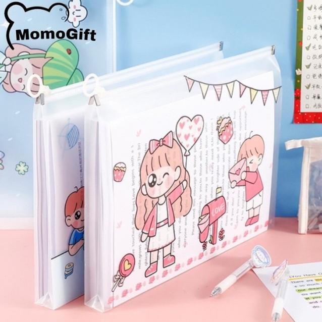 

ZIPPER BAG A4 BAHAN PVC BUAT DOKUMEN BUKU STORAGE POUCH KOREAN STYLE -