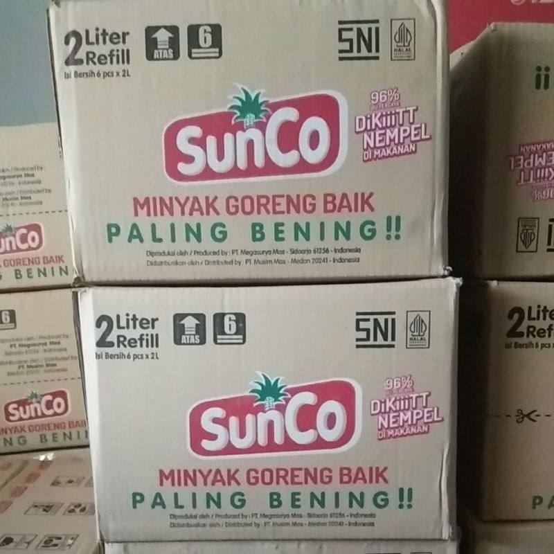 

MINYAK GORENG SUNCO 2LITER 1karton isi 6pcs _aironronunaa